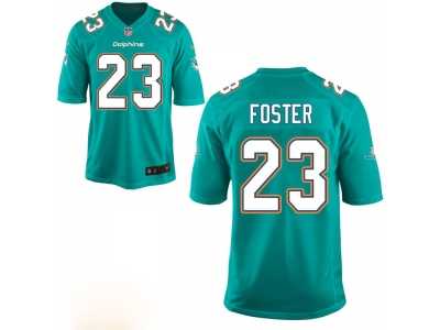Youth Miami Dolphins #23 Adrian Foster Aqua Green Game Jersey