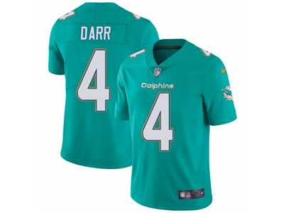 Youth Nike Miami Dolphins #4 Matt Darr Vapor Untouchable Limited Aqua Green Team Color NFL Jersey