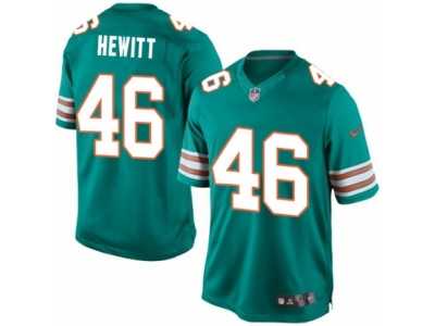Youth Nike Miami Dolphins #46 Neville Hewitt Limited Aqua Green Alternate NFL Jersey