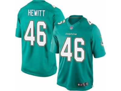 Youth Nike Miami Dolphins #46 Neville Hewitt Limited Aqua Green Team Color NFL Jersey