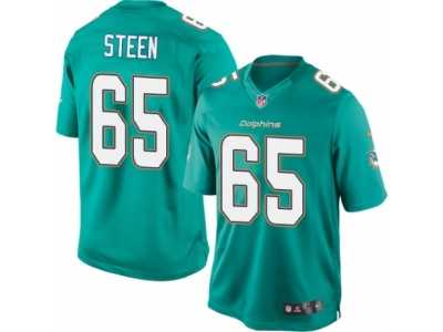 Youth Nike Miami Dolphins #65 Anthony Steen Limited Aqua Green Team Color NFL Jersey