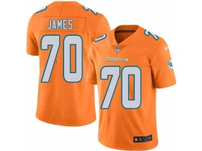 Youth Nike Miami Dolphins #70 Ja'Wuan James Limited Orange Rush NFL Jersey