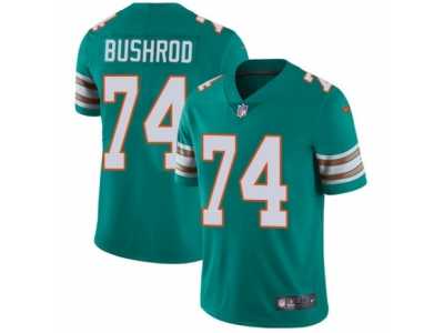 Youth Nike Miami Dolphins #74 Jermon Bushrod Vapor Untouchable Limited Aqua Green Alternate NFL Jersey