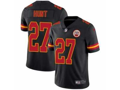 Youth Nike Kansas City Chiefs #27 Kareem Hunt Limited Black Rush NFL Jersey