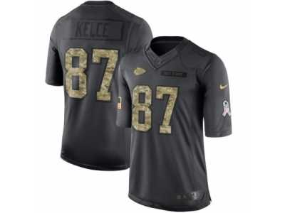 Youth Nike Kansas City Chiefs #87 Travis Kelce Limited Black 2016 Salute to Service NFL Jersey