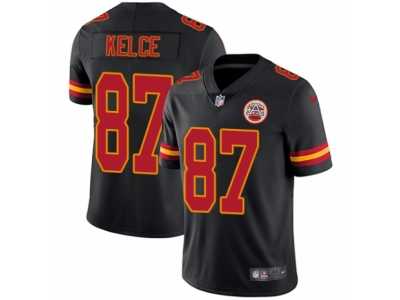 Youth Nike Kansas City Chiefs #87 Travis Kelce Limited Black Rush NFL Jersey