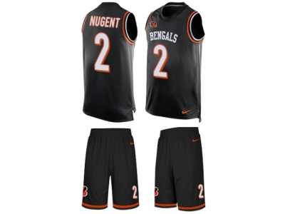 Men's Nike Cincinnati Bengals #2 Mike Nugent Limited Black Tank Top Suit NFL Jersey