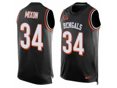 Men's Nike Cincinnati Bengals #34 Joe Mixon Limited Black Player Name & Number Tank Top NFL Jersey