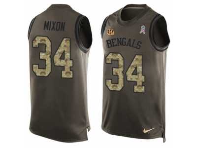 Men's Nike Cincinnati Bengals #34 Joe Mixon Limited Green Salute to Service Tank Top NFL Jersey