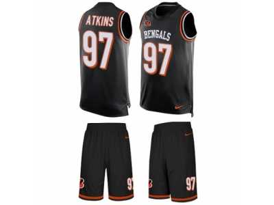 Men's Nike Cincinnati Bengals #97 Geno Atkins Limited Black Tank Top Suit NFL Jersey