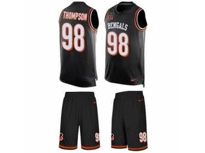 Men's Nike Cincinnati Bengals #98 Brandon Thompson Limited Black Tank Top Suit NFL Jersey
