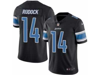 Youth Nike Detroit Lions #14 Jake Rudock Limited Black Rush NFL Jersey