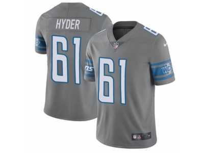 Youth Nike Detroit Lions #61 Kerry Hyder Limited Steel Rush NFL Jersey
