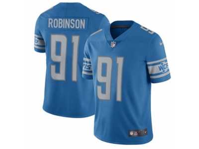 Youth Nike Detroit Lions #91 A'Shawn Robinson Vapor Untouchable Limited Light Blue Team Color NFL Jersey