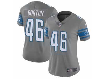 Youth\'s Nike Detroit Lions #46 Michael Burton Limited Steel Rush NFL Jersey