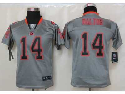 Nike Youth Cincinnati Bengals #14 Andy Dalton grey jerseys[Elite lights out]