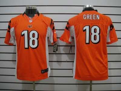 Nike Youth NFL Cincinnati Bengals #18 A.J. Green orange Jerseys
