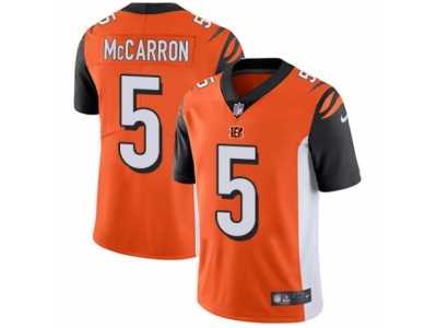 Youth Nike Cincinnati Bengals #5 AJ McCarron Vapor Untouchable Limited Orange Alternate NFL Jersey