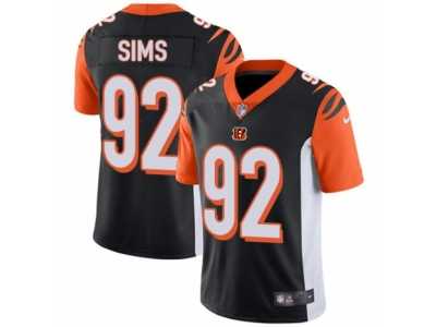 Youth Nike Cincinnati Bengals #92 Pat Sims Vapor Untouchable Limited Black Team Color NFL Jersey