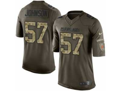 Youth Nike Cleveland Browns #57 Cam Johnson Limited Green Salute to Service NFL Jersey
