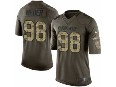 Youth Nike Cleveland Browns #98 Jamie Meder Limited Green Salute to Service NFL Jersey