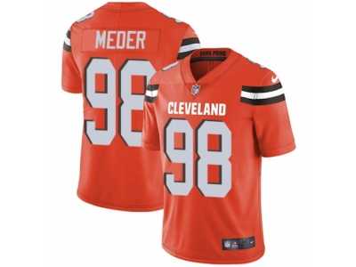 Youth Nike Cleveland Browns #98 Jamie Meder Vapor Untouchable Limited Orange Alternate NFL Jersey