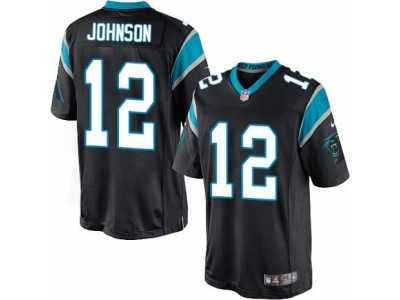 Youth Nike Carolina Panthers #12 Charles Johnson Limited Black Team Color NFL Jersey