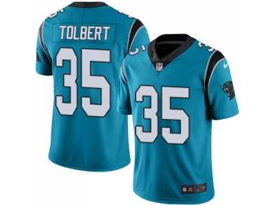 Youth Nike Carolina Panthers #35 Mike Tolbert Blue Stitched NFL Limited Rush Jersey