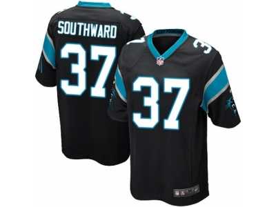 Youth Nike Carolina Panthers #37 Dezmen Southward Game Black Team Color NFL Jersey