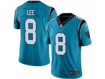 Youth Nike Carolina Panthers #8 Andy Lee Limited Blue Rush NFL Jersey