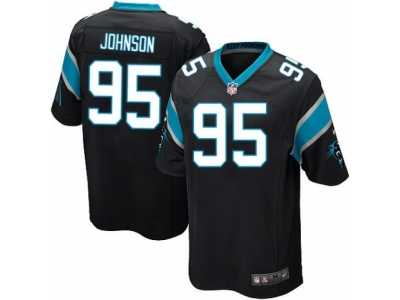 Youth Nike Carolina Panthers #95 Charles Johnson Limited Black Team Color NFL Jersey