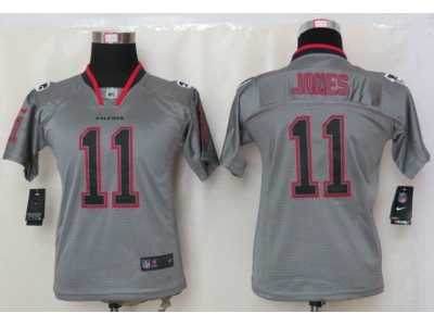Nike Youth Atlanta Falcons #11 Julio Jones Grey Jerseys[Lights Out]