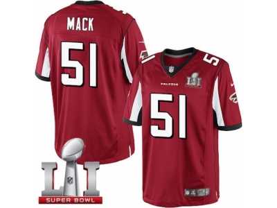 Youth Nike Atlanta Falcons #51 Alex Mack Limited Red Team Color Super Bowl LI 51 NFL Jersey