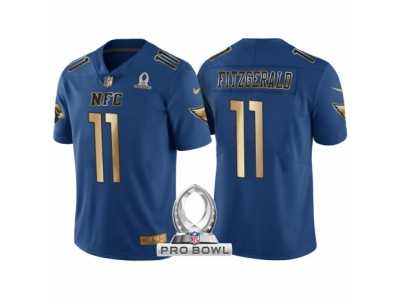 Youth Arizona Cardinals #11 Larry Fitzgerald NFC 2017 Pro Bowl Blue Gold Limited Jersey