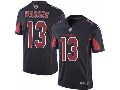 Youth Nike Arizona Cardinals #13 Kurt Warner Black Stitched NFL Limited Rush Jersey