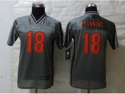 Nike Youth Denver Broncos #18 Manning Grey Jerseys(Vapor)