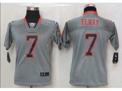 Nike Youth Denver Broncos #7 John Elway grey jerseys[Elite lights out]