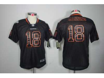 Nike Youth NFL Denver Broncos #18 Peyton Manning black jerseys[Elite lights out]