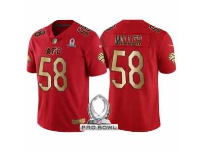 Youth Denver Broncos #58 Von Miller AFC 2017 Pro Bowl Red Gold Limited Jersey