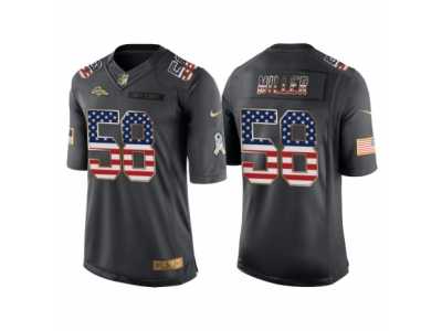 Youth Denver Broncos #58 Von Miller Anthracite Salute to Service USA Flag Fashion Jersey