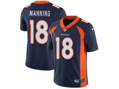 Youth Nike Denver Broncos #18 Peyton Manning Vapor Untouchable Limited Navy Blue Alternate NFL Jersey