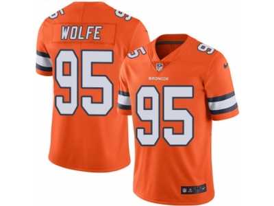 Youth Nike Denver Broncos #95 Derek Wolfe Limited Orange Rush NFL Jersey