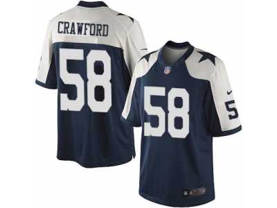 Youth Nike Dallas Cowboys #58 Jack Crawford Limited Navy Blue Throwback Alternate NFL Jersey