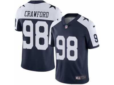 Youth Nike Dallas Cowboys #98 Tyrone Crawford Vapor Untouchable Limited Navy Blue Throwback Alternate NFL Jersey