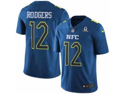 Men's Nike Green Bay Packers #12 Aaron Rodgers Limited Blue 2017 Pro Bowl NFL Jersey