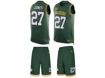 Men's Nike Green Bay Packers #27 Josh Jones Limited Green Tank Top Suit NFL Jersey