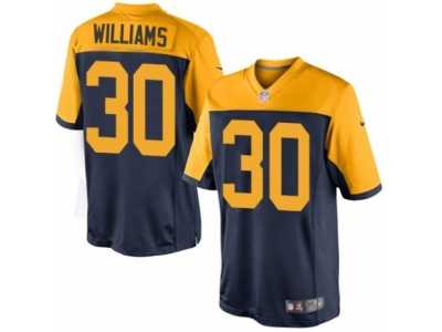 Men's Nike Green Bay Packers #30 Jamaal Williams Limited Navy Blue Alternate NFL Jersey