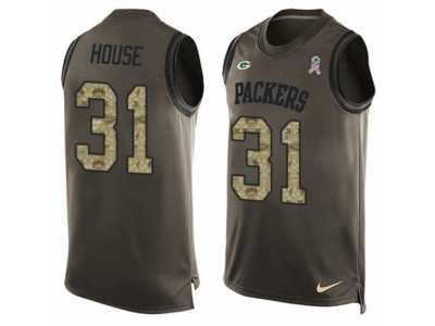 Men's Nike Green Bay Packers #31 Davon House Limited Green Salute to Service Tank Top NFL Jersey