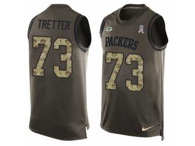 Men's Nike Green Bay Packers #73 JC Tretter Limited Green Salute to Service Tank Top NFL Jersey