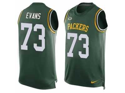 Men's Nike Green Bay Packers #73 Jahri Evans Limited Green Player Name & Number Tank Top NFL Jersey